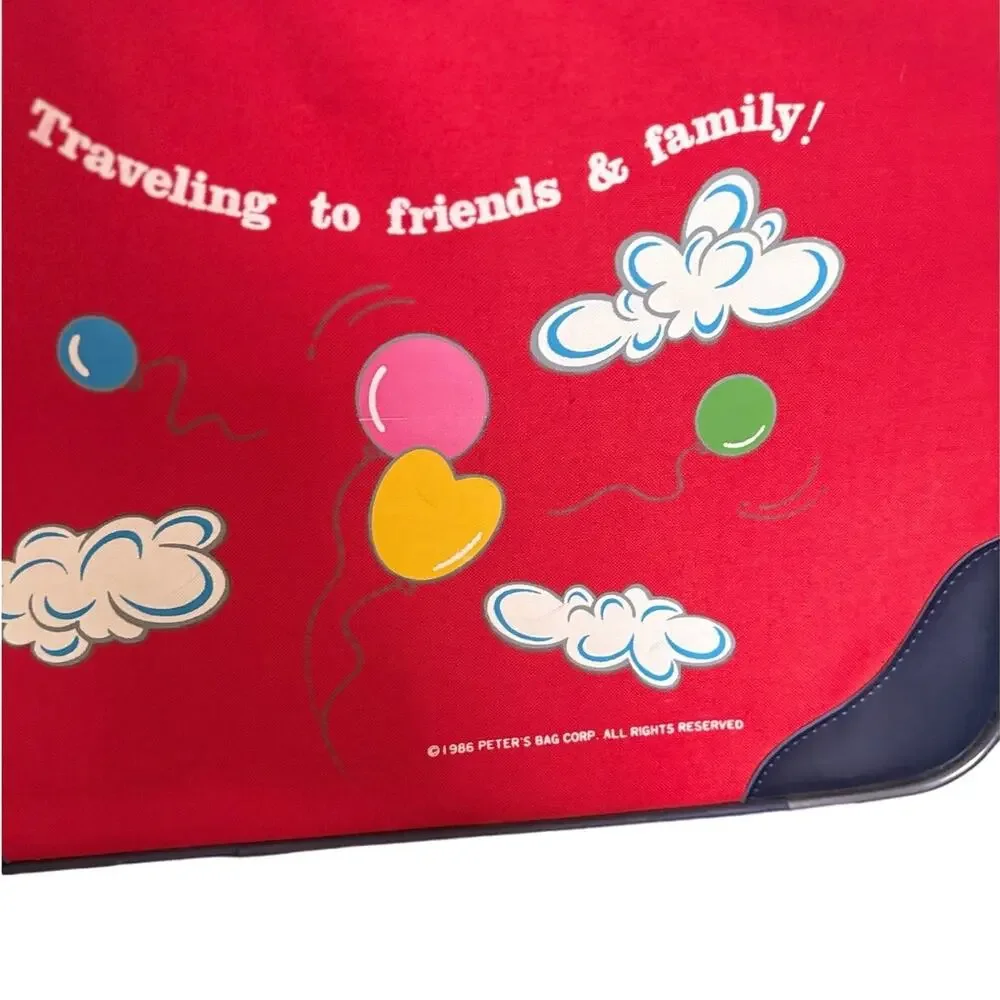 Vintage Peters Bag Corp 1986 Kids Red Balloon Suitcase